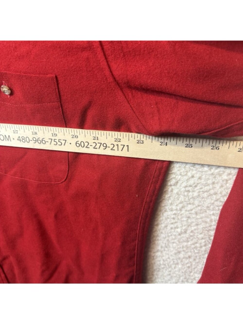 Vintage Pendleton Trail Shirt Mens XL Red 100% Pure Virgin Wool Elbow Patches - Picture 5 of 7